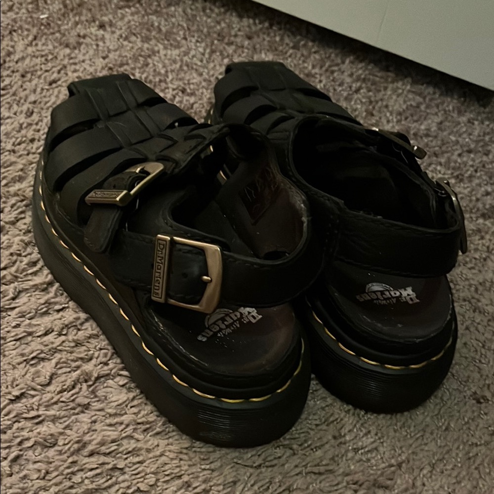 Dr. Martens Black Leather Sandals with Adjustable Buckle - Picture 5 of 13